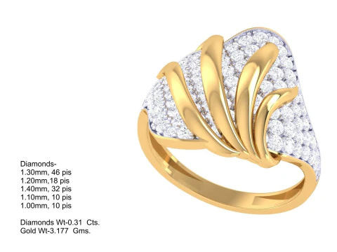 Printable 3D jewelry model of Lady diamond ring 3D Model