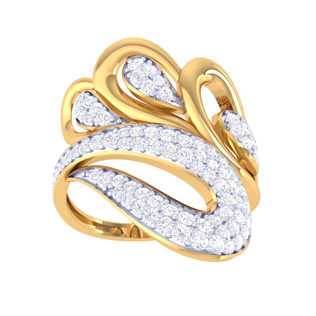 Printable 3D jewelry model of Lady diamond ring 3D Model .c4d .max .obj .3ds .fbx .stl .blend 