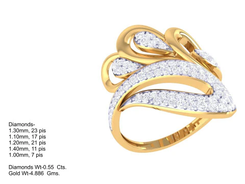 Printable 3D jewelry model of Lady diamond ring 3D Model