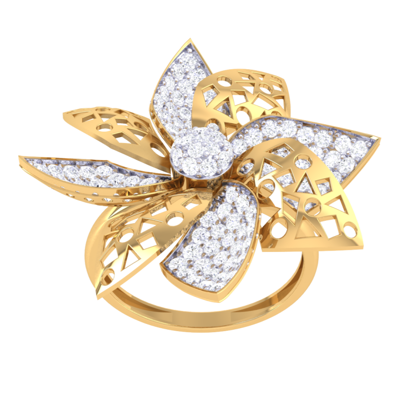 Printable 3D jewelry model of Lady diamond ring 3D मॉडल .c4d .max .obj .3ds .fbx .stl .blend