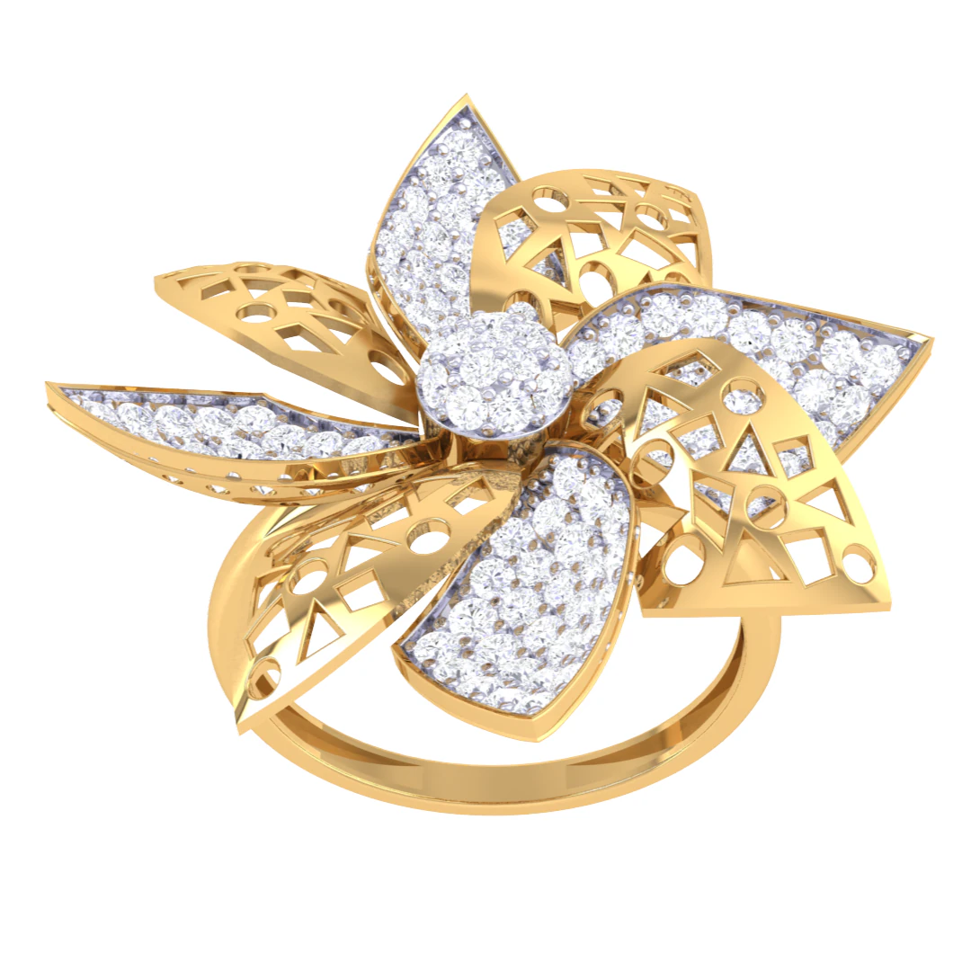 Printable 3D jewelry model of Lady diamond ring 3D Model .c4d .max .obj .3ds .fbx .stl .blend 