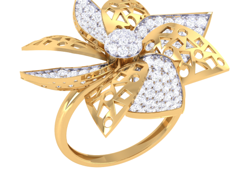 Printable 3D jewelry model of Lady diamond ring 3D मॉडल