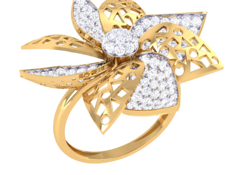 Printable 3D jewelry model of Lady diamond ring 3D Model