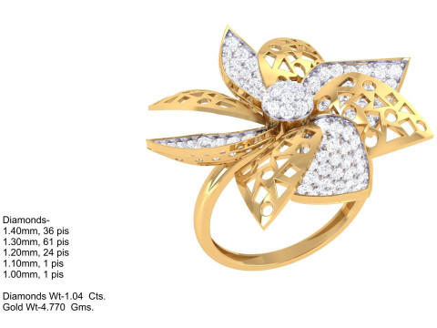 Printable 3D jewelry model of Lady diamond ring 3D मॉडल