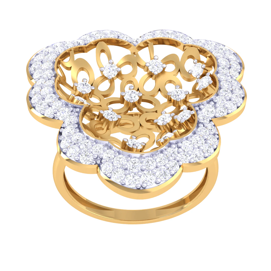 Printable 3D jewelry model of Lady diamond ring 3D Model .c4d .max .obj .3ds .fbx .stl .blend 