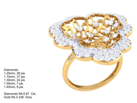 Printable 3D jewelry model of Lady diamond ring Model 3D