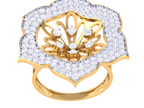 Printable 3D jewelry model of Lady diamond ring Modelo 3D
