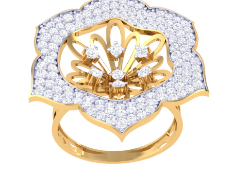Printable 3D jewelry model of Lady diamond ring 3D Model