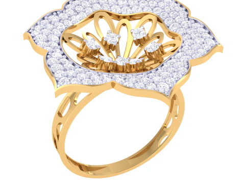 Printable 3D jewelry model of Lady diamond ring 3D Model