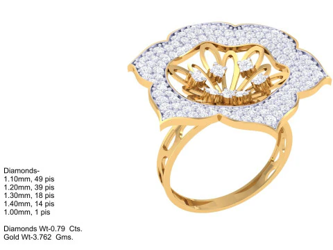 Printable 3D jewelry model of Lady diamond ring 3D Model