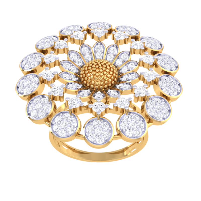 Printable 3D jewelry model of Lady diamond ring 3D Model .c4d .max .obj .3ds .fbx .stl .blend