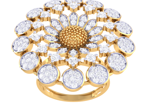 Printable 3D jewelry model of Lady diamond ring Modelo 3D