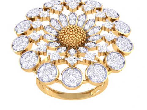 Model perhiasan 3D cincin berlian Wanita yang dapat dicetak Model 3D