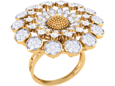 Printable 3D jewelry model of Lady diamond ring 3D Model