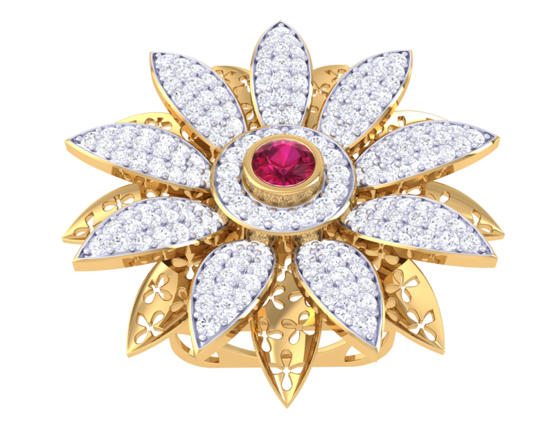 Printable 3D jewelry model of Lady diamond ring 3D मॉडल .c4d .max .obj .3ds .fbx .stl .blend