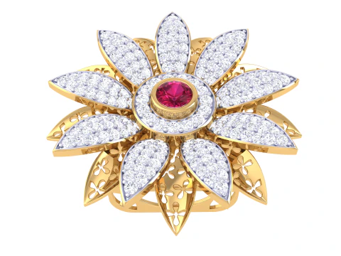 3D-модель ювелирного кольца Lady с бриллиантом для печати 3D Модель