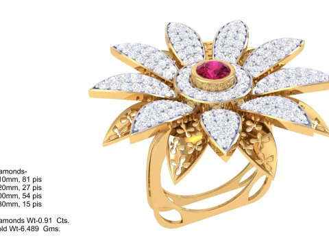 Printable 3D jewelry model of Lady diamond ring 3D Model