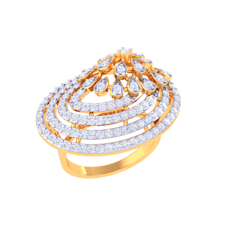 Printable 3D jewelry model of Lady diamond ring Modèle 3D .c4d .max .obj .3ds .fbx .stl .blend