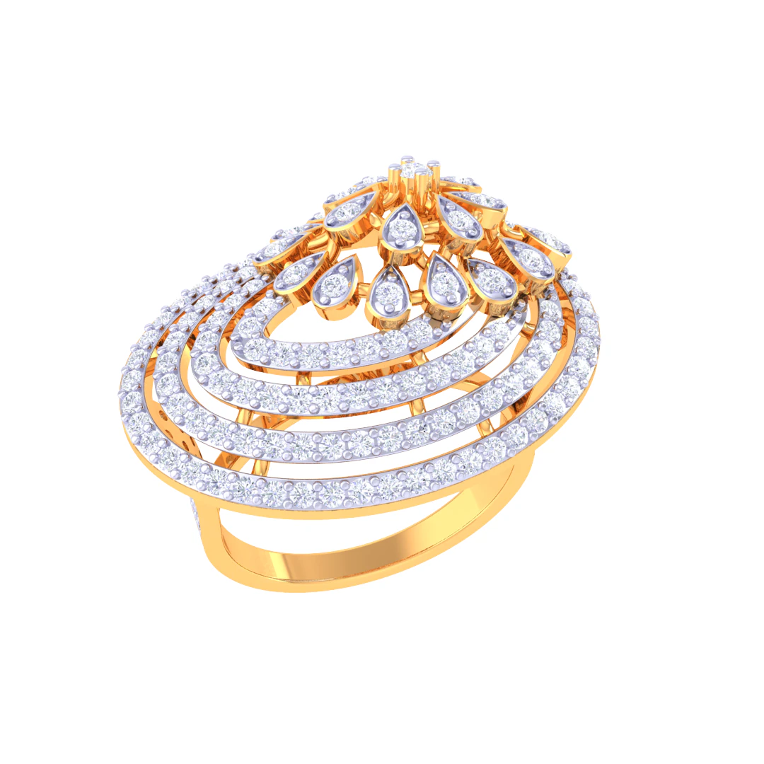 Printable 3D jewelry model of Lady diamond ring 3D Model .c4d .max .obj .3ds .fbx .stl .blend 