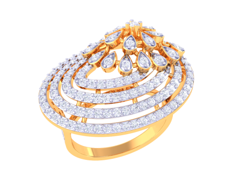 Printable 3D jewelry model of Lady diamond ring Modelo 3D
