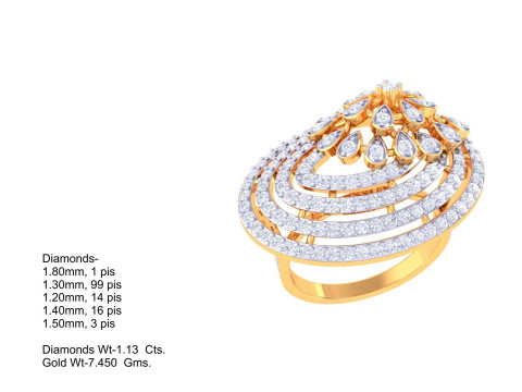 Printable 3D jewelry model of Lady diamond ring Modèle 3D