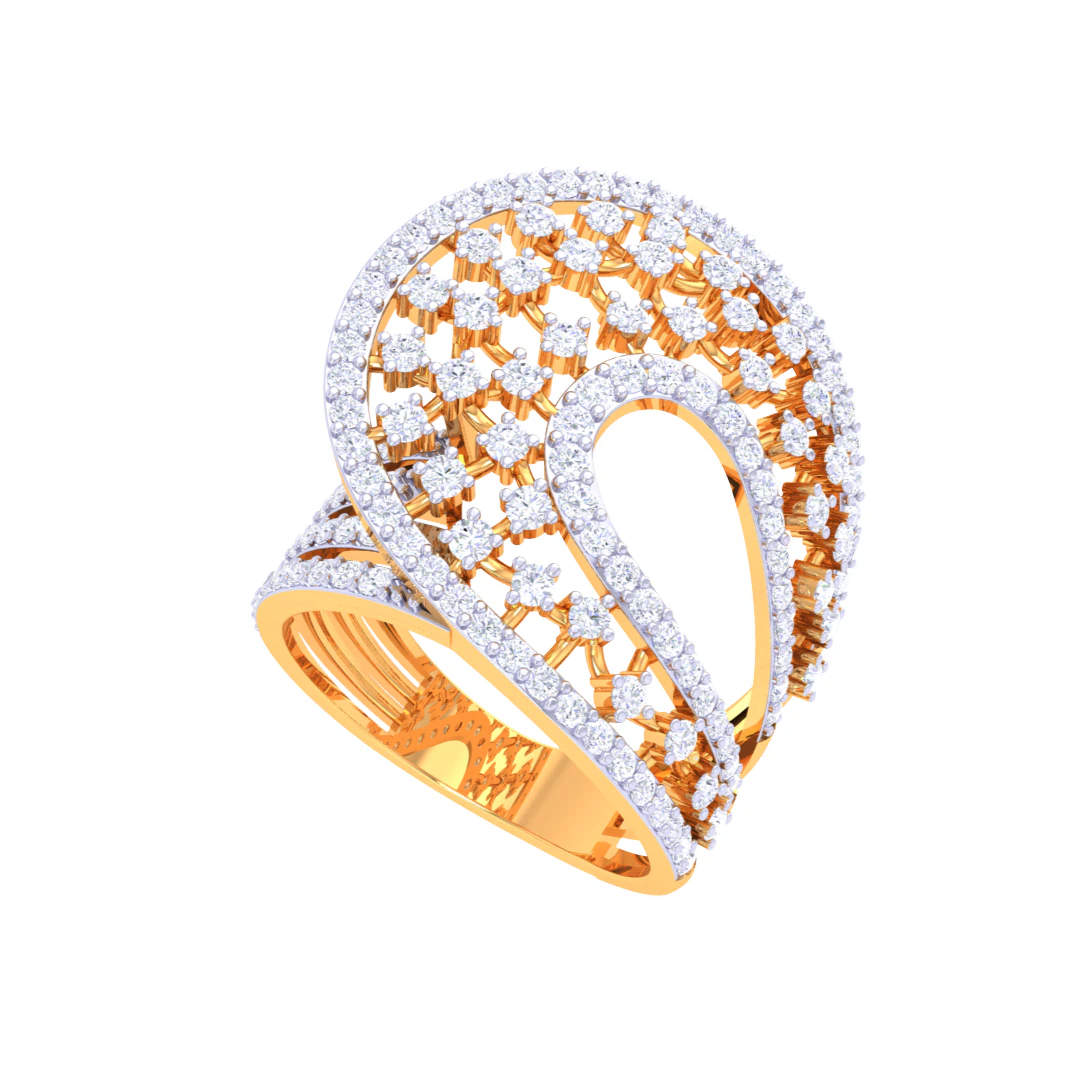 Printable 3D jewelry model of Lady diamond ring 3D Model .c4d .max .obj .3ds .fbx .stl .blend 