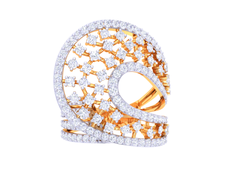 Printable 3D jewelry model of Lady diamond ring Model 3D