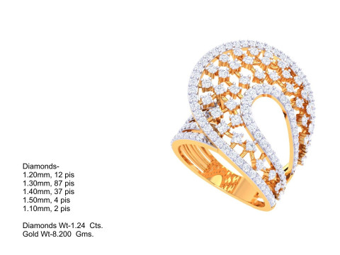 Printable 3D jewelry model of Lady diamond ring Model 3D