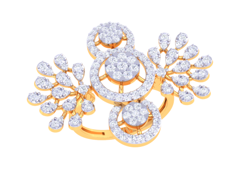 Printable 3D jewelry model of Lady diamond ring 3D Model