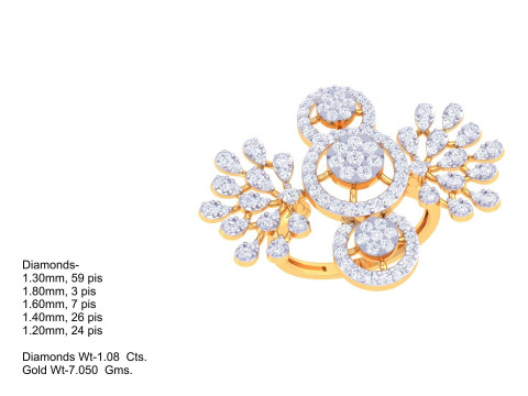 Printable 3D jewelry model of Lady diamond ring Model 3D