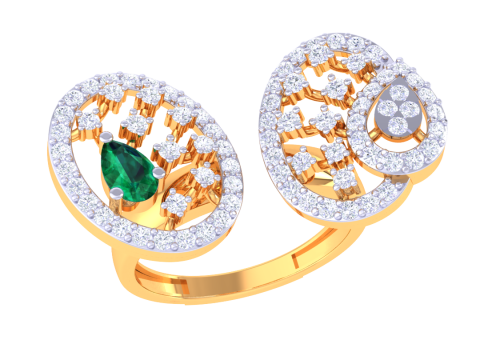 Printable 3D jewelry model of Lady diamond ring 3D Model