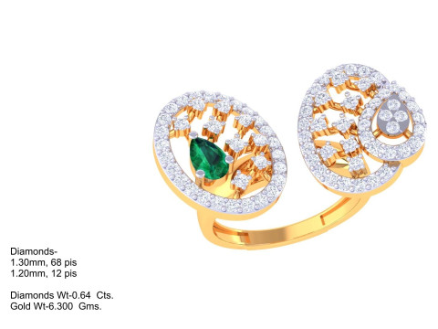 Printable 3D jewelry model of Lady diamond ring Model 3D