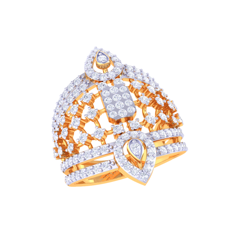 Printable 3D jewelry model of Lady diamond ring 3D Model .c4d .max .obj .3ds .fbx .stl .blend