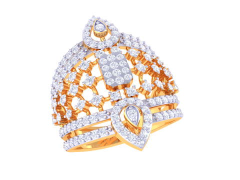 Printable 3D jewelry model of Lady diamond ring 3D मॉडल