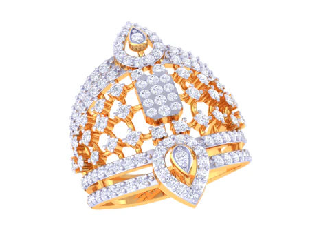 Bayan pırlanta y&uuml;z&uuml;ğ&uuml;n yazdırılabilir 3D takı modeli 3D Model