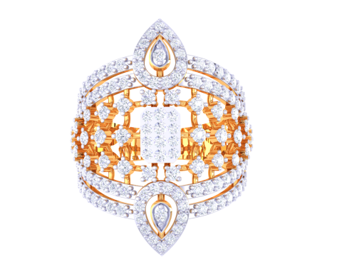 Printable 3D jewelry model of Lady diamond ring 3D Model