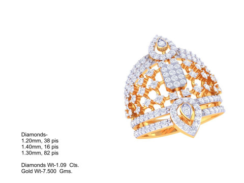 Printable 3D jewelry model of Lady diamond ring 3D Model