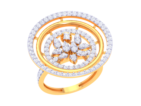 Printable 3D jewelry model of Lady diamond ring 3D Model