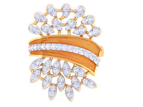 Printable 3D jewelry model of Lady diamond ring 3D Model