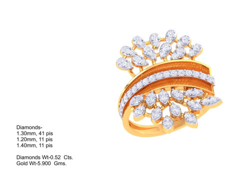 Printable 3D jewelry model of Lady diamond ring 3D मॉडल