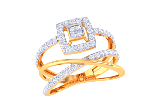 Printable 3D jewelry model of Lady diamond ring 3D Model