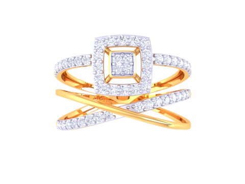 Printable 3D jewelry model of Lady diamond ring 3D Modell