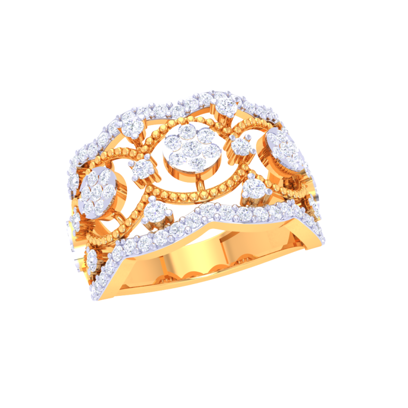 Printable 3D jewelry model of Lady diamond ring 3D Model .c4d .max .obj .3ds .fbx .stl .blend