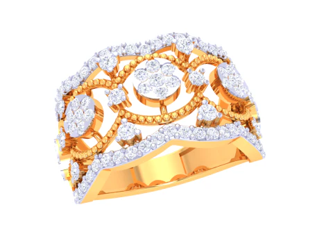 Printable 3D jewelry model of Lady diamond ring 3D Model