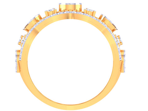 Printable 3D jewelry model of Lady diamond ring 3D Model
