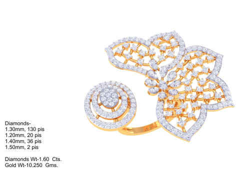 Printable 3D jewelry model of Lady diamond ring Modelo 3D