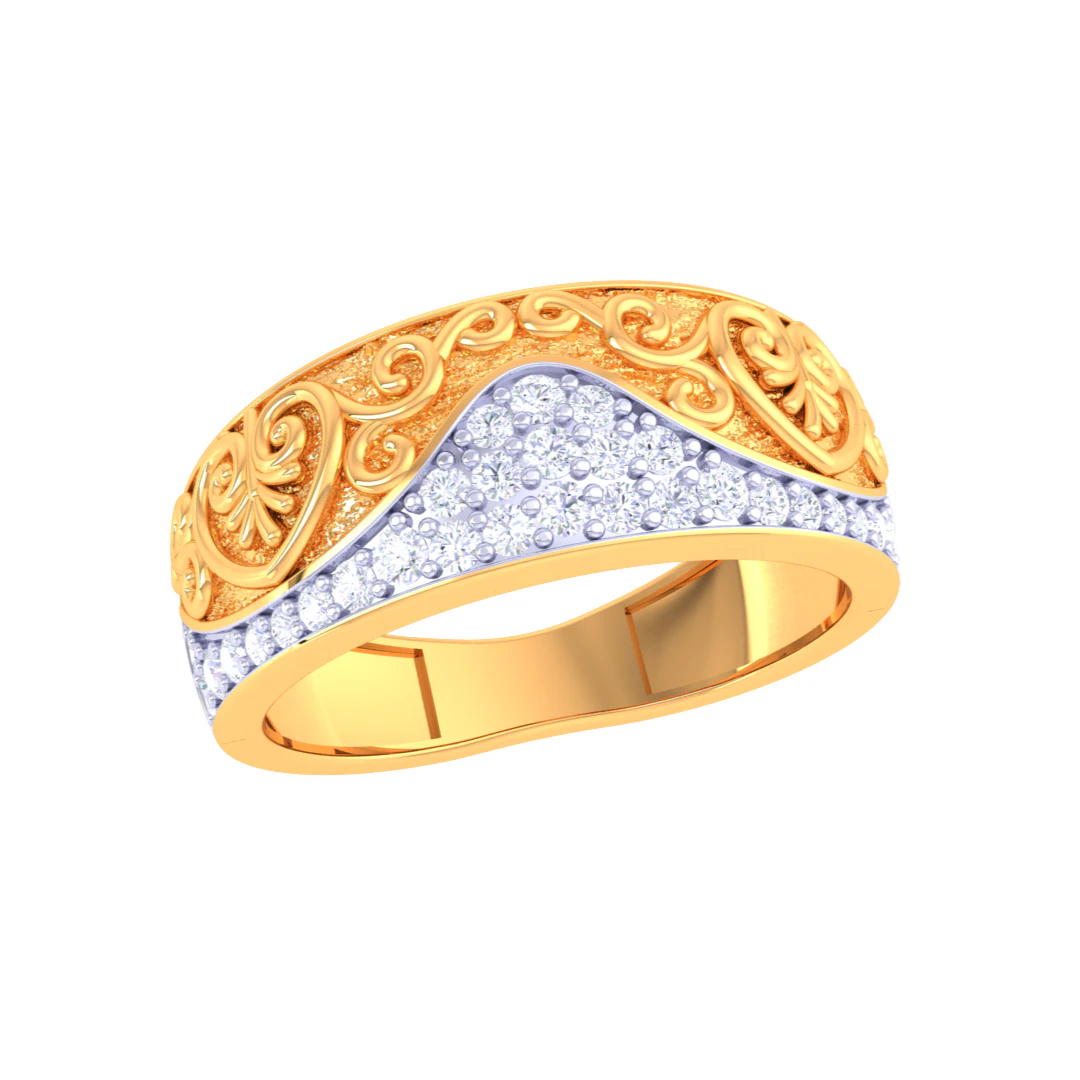 Printable 3D jewelry model of Lady diamond ring 3D Model .c4d .max .obj .3ds .fbx .stl .blend 