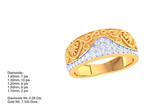 Printable 3D jewelry model of Lady diamond ring 3D Modell