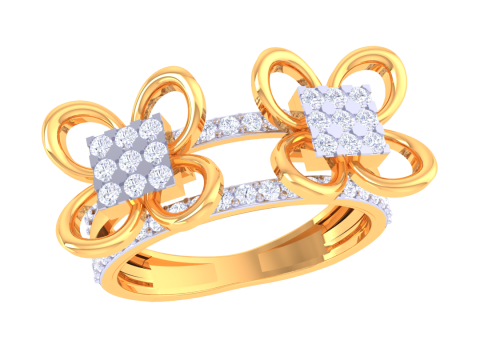 Printable 3D jewelry model of Lady diamond ring 3D Model