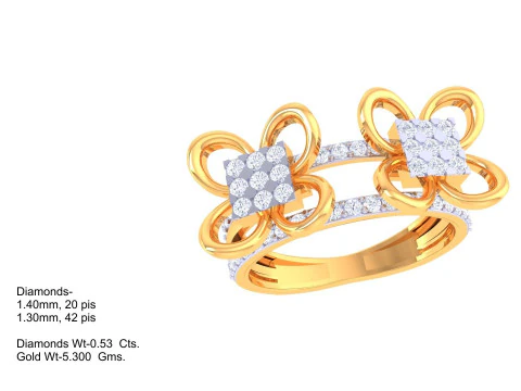 Printable 3D jewelry model of Lady diamond ring 3D Model